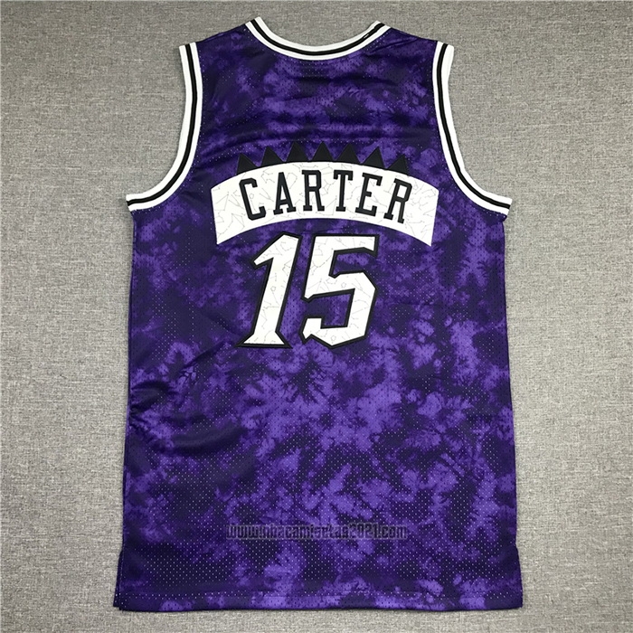 Camiseta Toronto Raptors Vince Carter #15 Galaxy Violeta